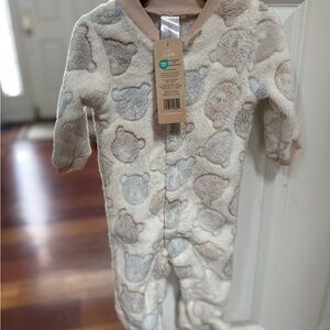 Cozy Cream and Gray Baby One Piece